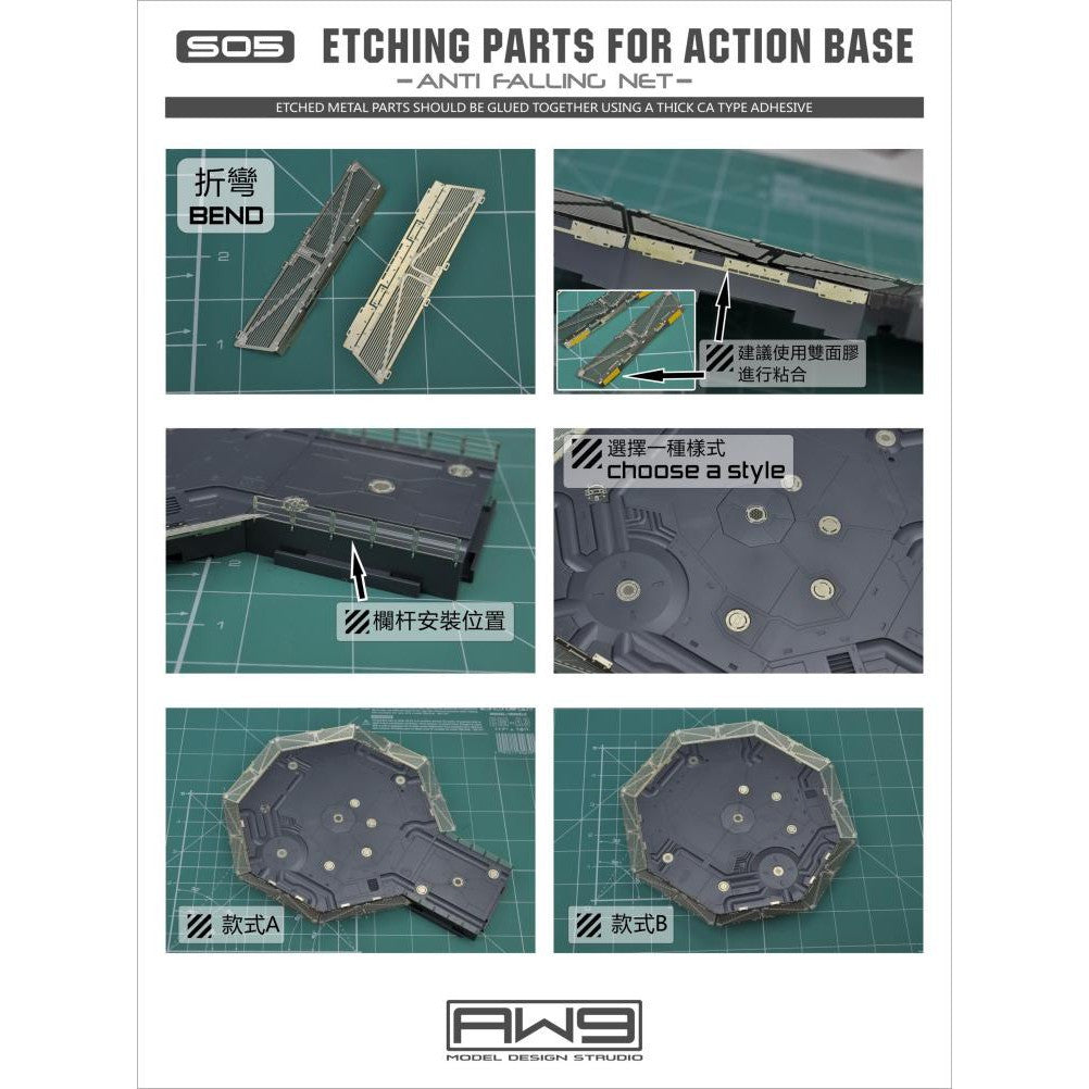 AW9 S05 Etching Parts for Action Base (Safety Nets)
