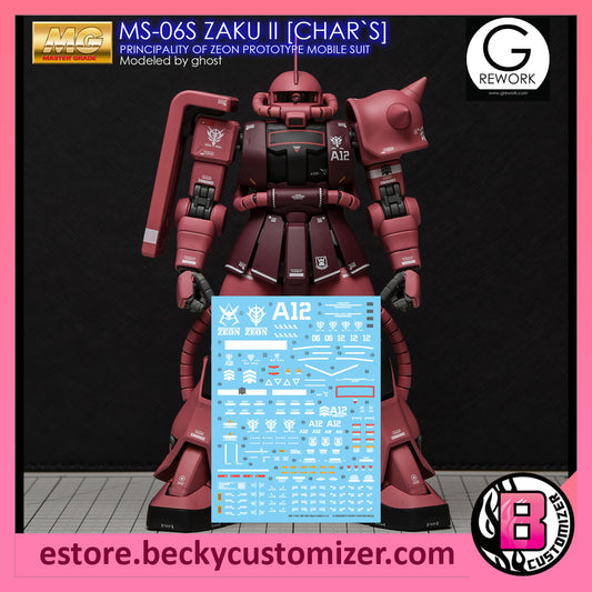 G-Rework [MG] MS06S Char's Zaku II Ver2.0 Custom decal
