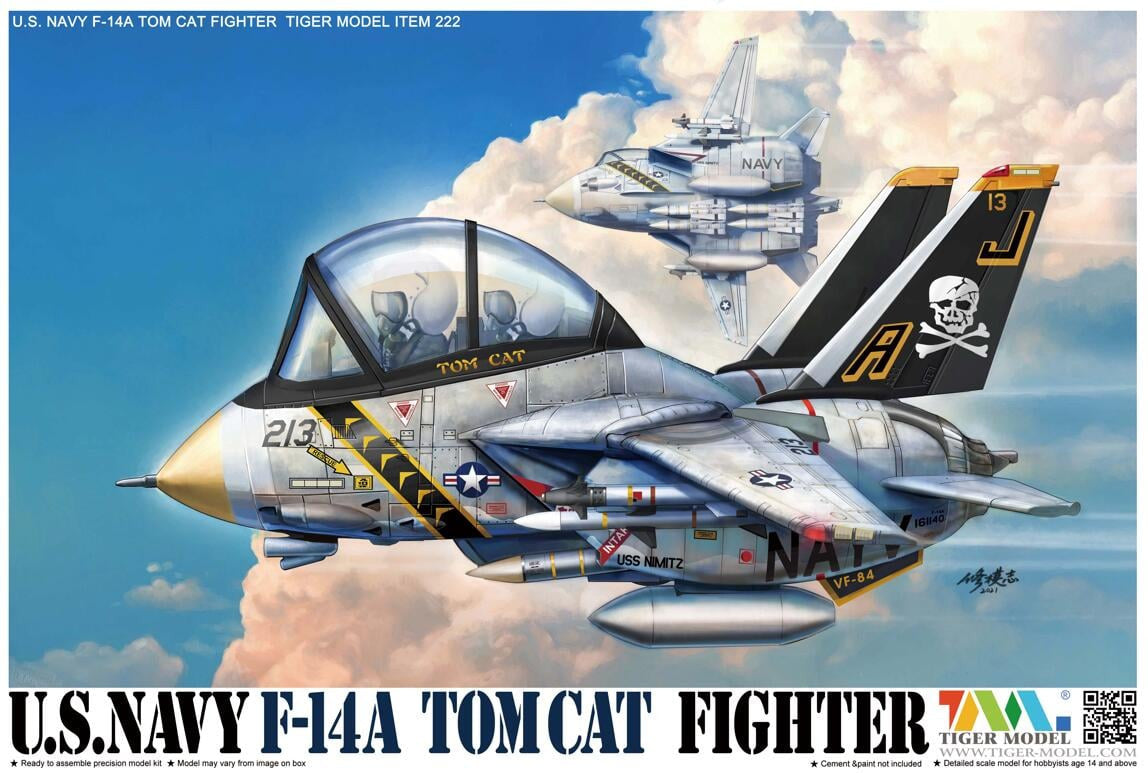 Tiger Model Q version U.S Navy F-14A TOMCAT FIGHTER (Item 222)