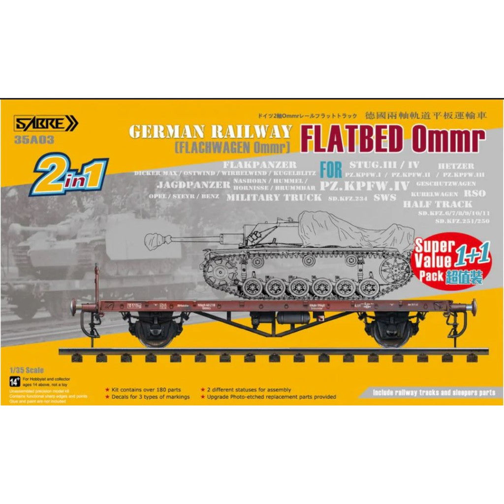 Sabre Model German Railway Flatbed Ommr (35A03)