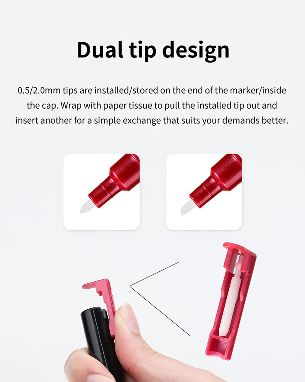 DSPIAE Super Metallic Marker (dual tip design 0.5/2mm)